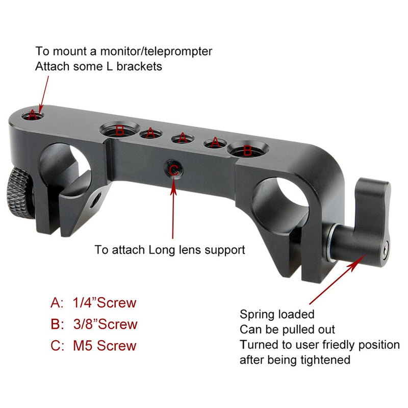 NICEYRIG Articulating Magic Arm with 15mm Rod Clamp Rail Block for 15mm Rod Rail Support System