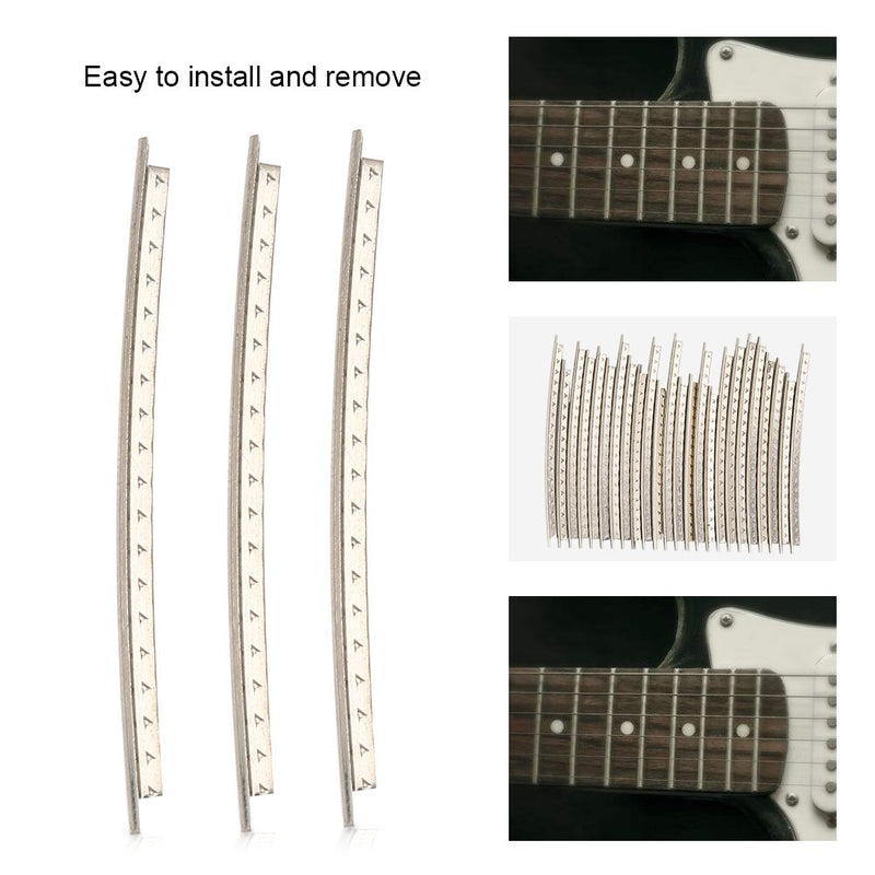 Alomejor Guitar Fret Wire 24pcs 2.2mm Width Durable Electric Guitar Fret Wire Replacement Parts White Copper