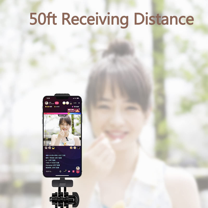 Emanya Professional Wireless Lavalier Microphone System for iPhone ipad, Plug-Play, Lapel Clip-on Phone Microphone for Interview Vlog TikTok YouTube, Auto Sync and Noise Reduction