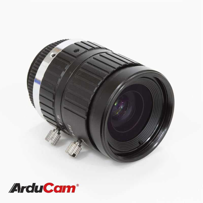 Arducam C-Mount Lens for Raspberry Pi HQ Camera, 16mm Focal Length with Manual Focus and Adjustable Aperture, Industrial Telephoto Lens