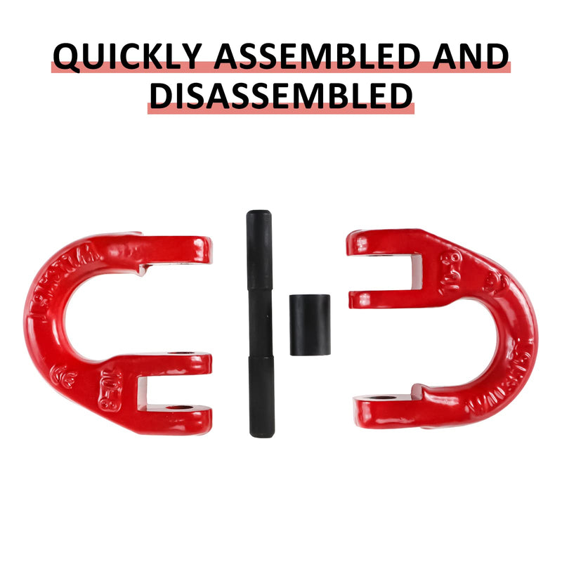 NORJIN 4 Pack G80 Alloy Steel Hammerlock Coupling Link, 5/16" Hammer Lock Safety Chain Connector Link 4400 lbs Working Load Limit