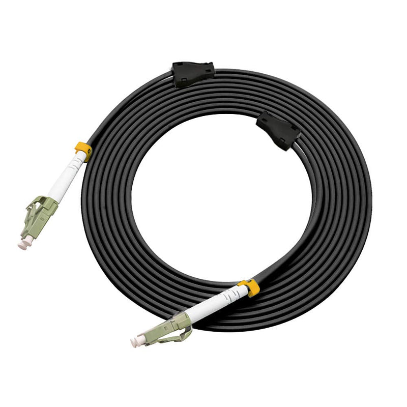 Jeirdus 30Meters 100FT LC to LC 10G OM3 Outdoor Armored Duplex 50/125 Fiber Optic Cable Jumper Optical Patch Cord Multimode 30M LC-LC 30M/100ft LC/PC-LC/PC