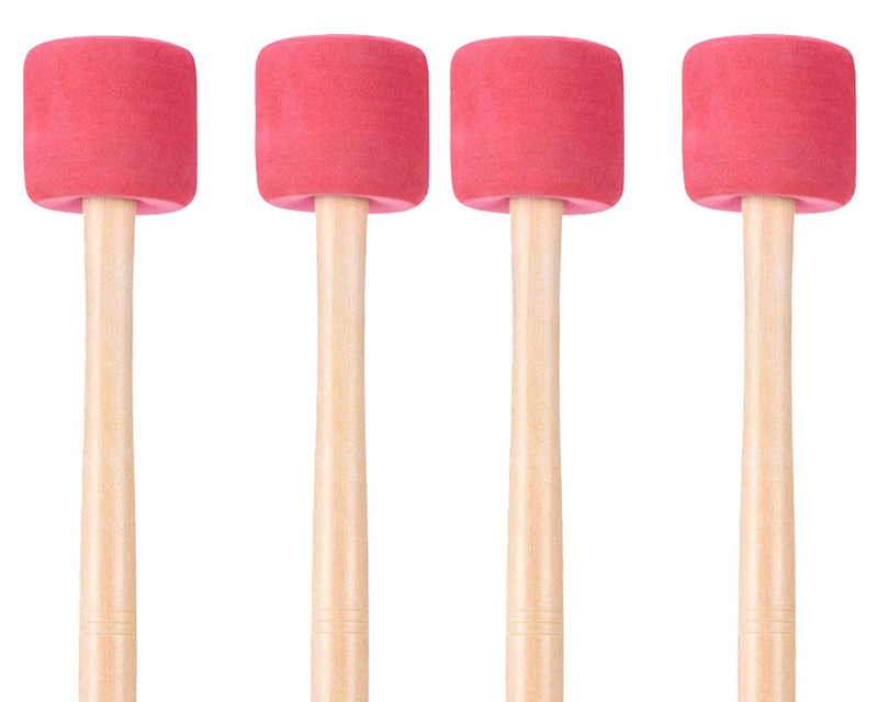 Buytra 4 Pack Bass Drum Mallets Sticks Percussion Mallets with EVA Foam Head and White Oak Wood Handle for Marching Band