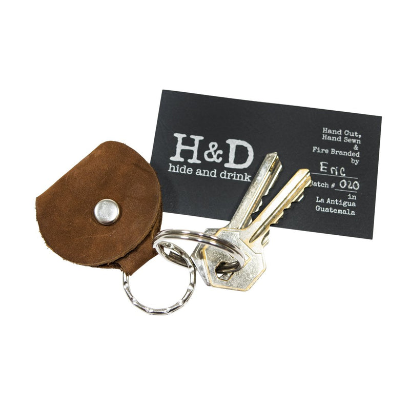 Rustic Leather Guitar Pick Holder Key Chain Handmade by Hide & Drink :: Swayze Suede