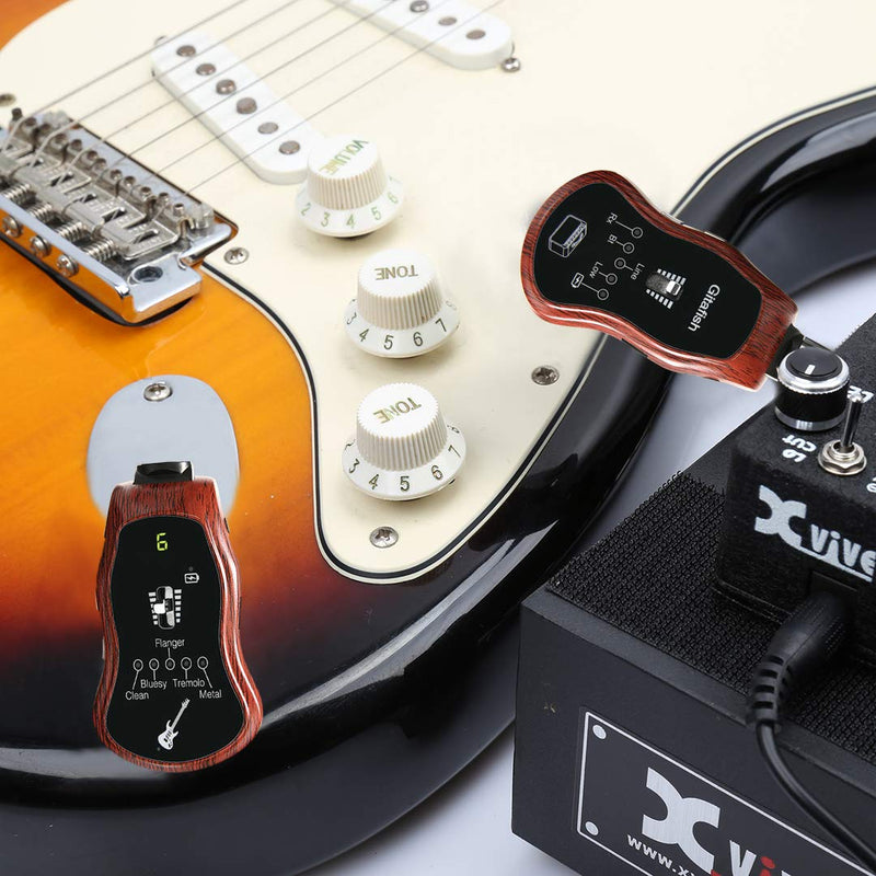 [AUSTRALIA] - LOLUNUT Guitar Wireless System, UHF Rechargeable Digital Electric Bass Guitar Transmitter Receiver Amplifier Set - Original Clean Bluesy Flanger Tremolo Metal 5 Effects 