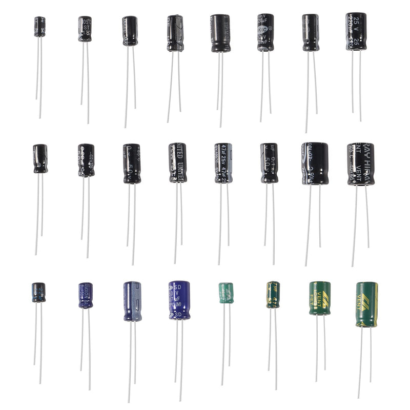 ACEIRMC 24 Values 500pcs Electrolytic Capacitor Assortment Kit Range 0.1uF－1000uF with Storage Box, for TV, Radio, Stereo, Game, LCD Monitor