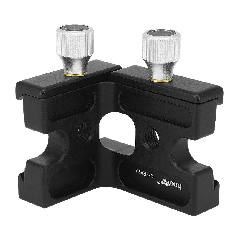 Haoge CP-RA90 Right Angle Clamp 90 Degree Double Quick Release L Clamp with 1/4 Screw Thread for Arca Swiss RRS Benro Rail Plate Nodal Slide