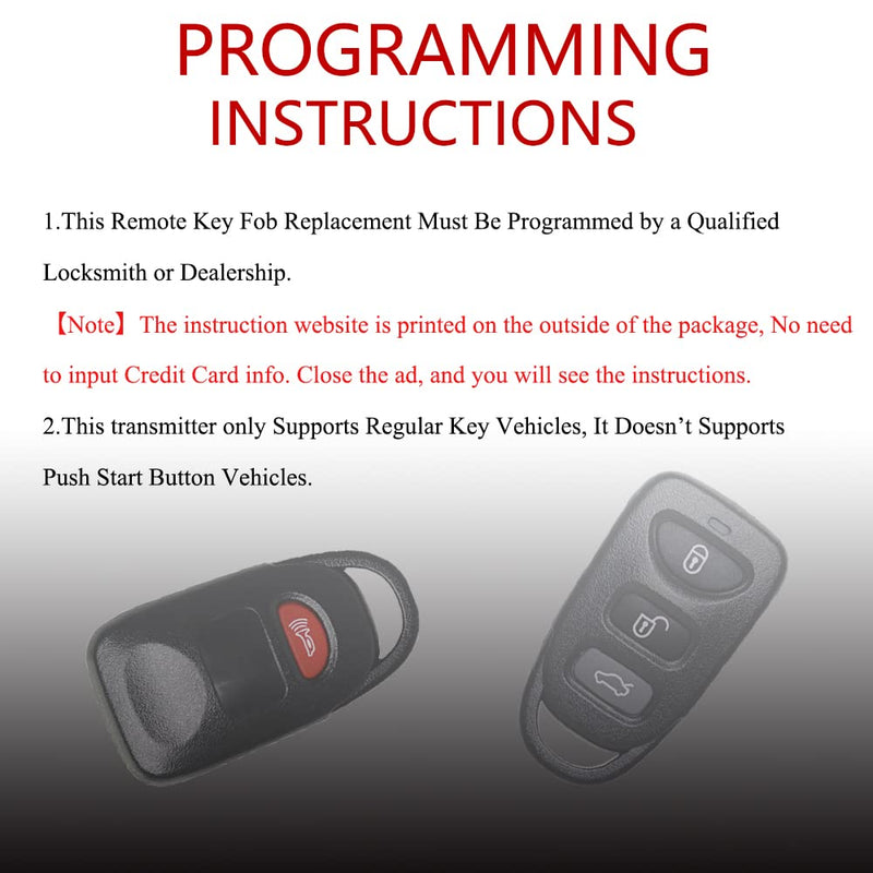 Key Fob Remote Replacement Fits for 2016 2017 2018 2019 2020 Hyundai Elantra OSLOKA-423T Keyless Entry Remote Control 95430-F2300 433MHz