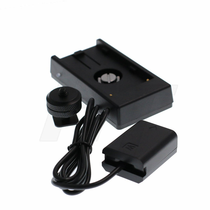 HangTon A6500 Camera NP-F970 Battery Mount Plate to NP-FW50 Dummy Battery for Sony A7S2 A7M2 A6300 with hot shoe