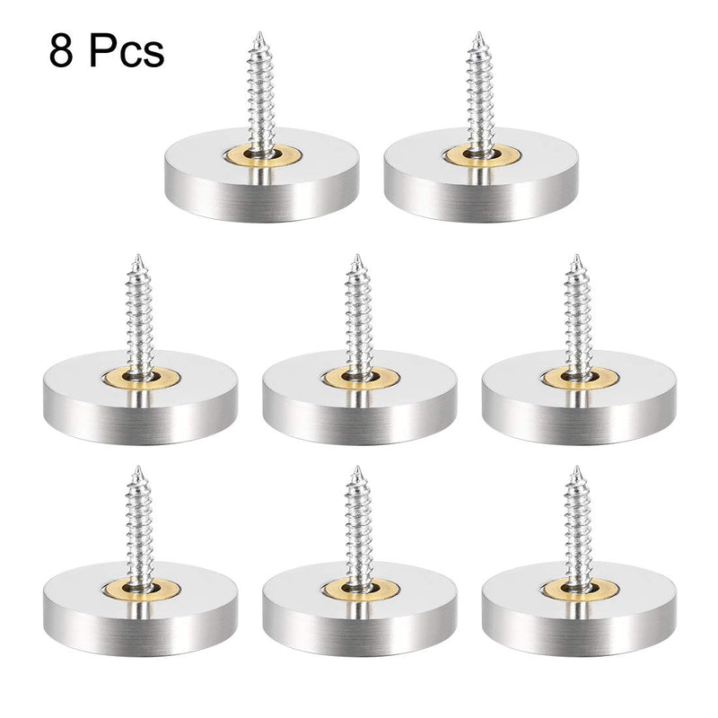 uxcell Mirror Screws Decorative Caps Cover Nails Brushed Stainless Steel 25mm, 8pcs 25 mm