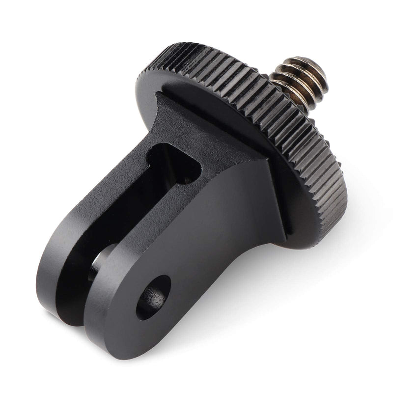 [AUSTRALIA] - HSU Aluminum 1/4 inch 20 Camera Mount with Aluminum Thumbscrew, Tripod Adapter Compatible with GoPro Hero, Sony, Xiaomi yi and Other Action Cameras (Black) 1/4 inch 20 Camera Mount + screw(Black) 