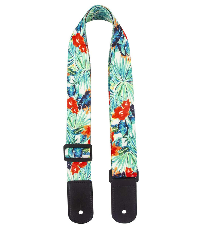 Ukulele Strap Jacquard Weave Mini Guitar Strap Adjustable for Uke Soprano Concert Tenor Baritone Flower