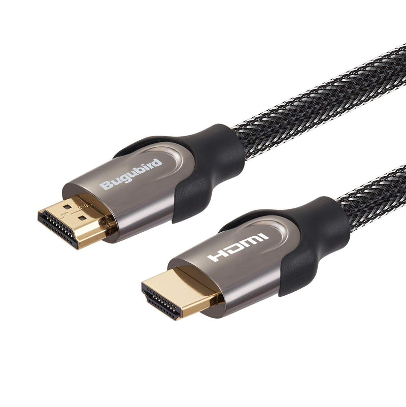 4K HDMI Cable 10 ft - Bugubird Ultra HD & High Speed 18Gbps HDMI2.0 CL3 Support 4K @60Hz 3D 2160P 1080P HDR ARC and Ethernet - Nylon Braided Cord 10ft/3m black