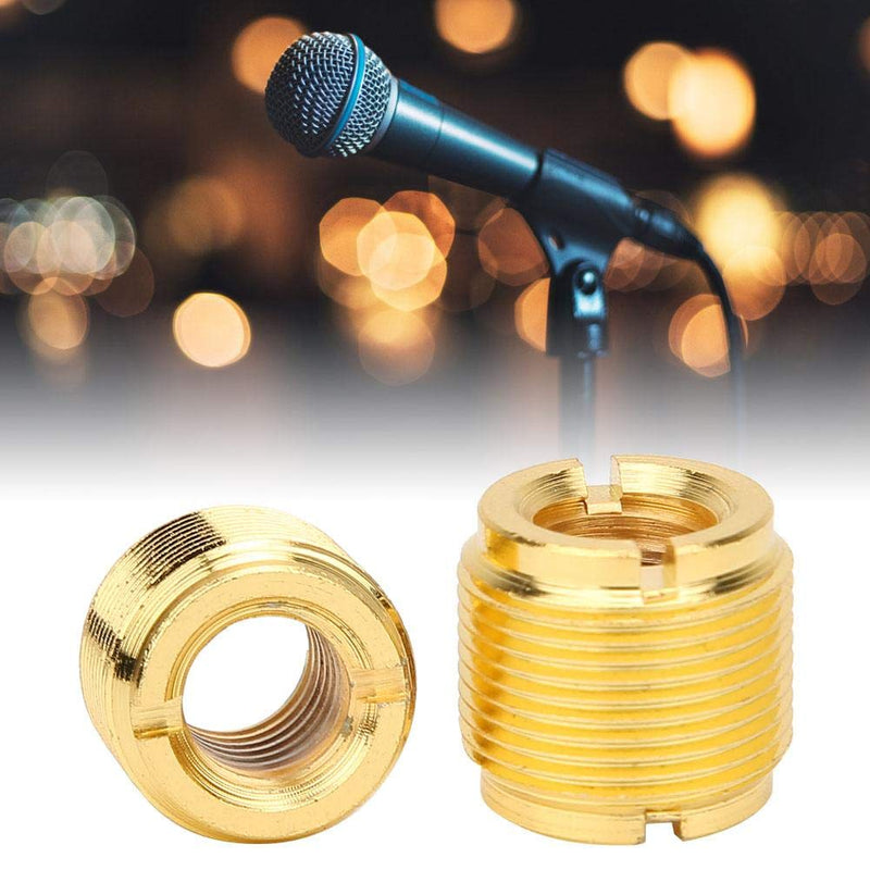 Dilwe Microphone Screw Adapter, 2Pcs Metal 5/8in Male to 3/8in Female Thread Screw Adapter for Microphone Stand Clip Accessories