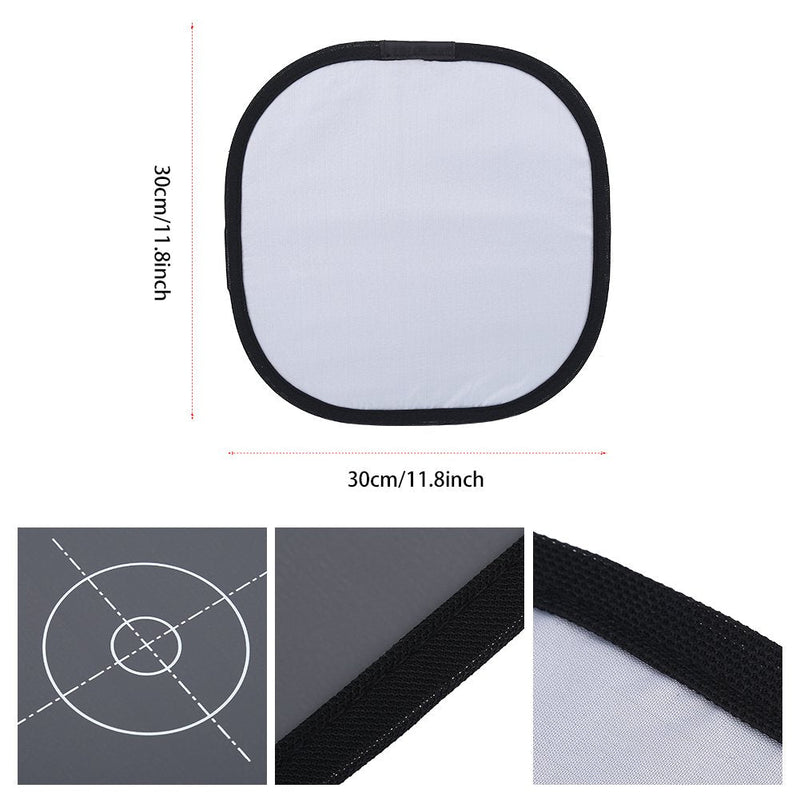DAUERHAFT Grey White Balance Card,30cm Folding 18% Grey White Balance Reference Card, Wearable and Washable, Foldable and Anti-Deformation, 11.8 11.8in, with Bag Photography Accessory