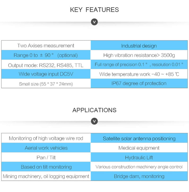 【SINDT-485 Modbus Accelerometer】High-Accuracy 200Hz MPU6050 3-Axis Acceleration+Gyro+Quaternion+2-Axis Angle(XY 0.05° Accuracy), IP67 Waterproof Tilt Sensor for Constructions Monitoring