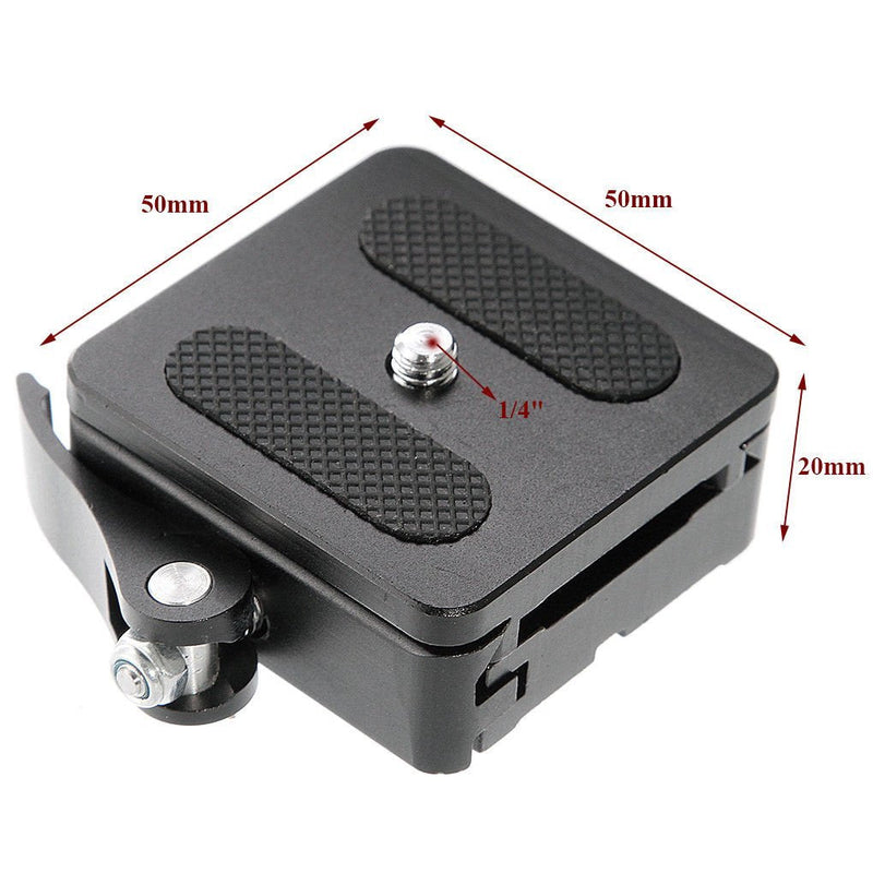 [AUSTRALIA] - FocusFoto P50 QR Clamp + 1/4" Quick Release Plate Set 50mm Adapter 3/8" Mounting Universal for Tripod Ballhead Ball Head Compatible with Arca Swiss RRS Manfrotto Benro Standard 