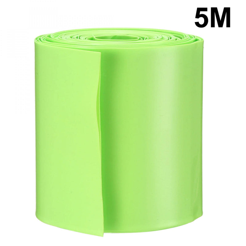 uxcell Battery Wrap PVC Heat Shrink Tubing 65mm Flat Width for AA Power Supplies 5 Meters Length Bright Green