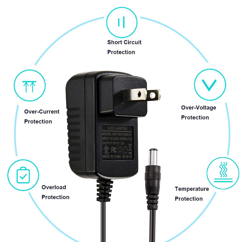 Guitar Effect Pedal Power Supply - MIMIDI 9 Volt Guitar Pedal Power Adapter 9V DC 1A(1000mA) Tip Negative with 5 Way Daisy Chain Pedal Cable for Effect Pedal