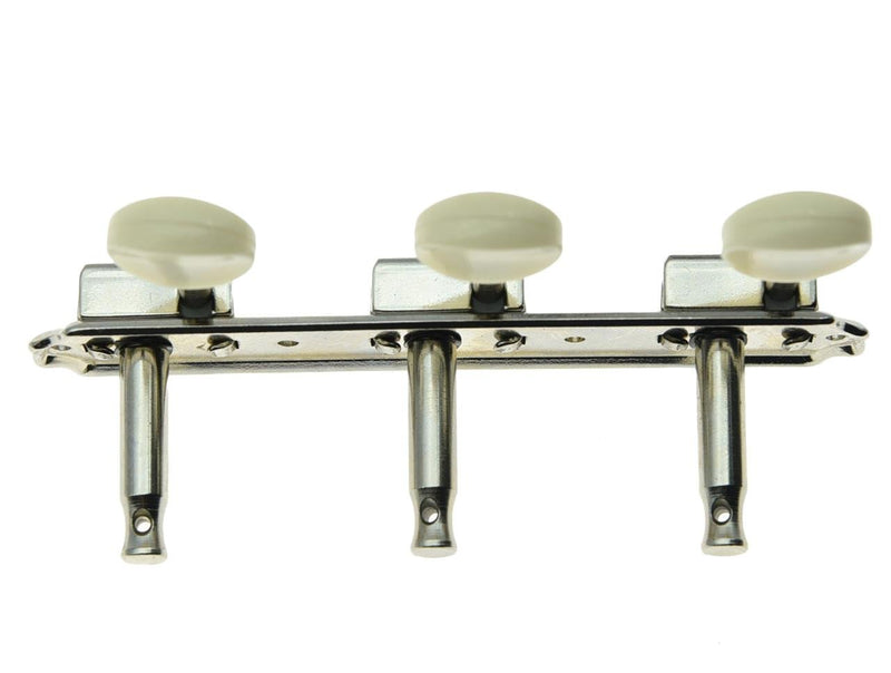 [AUSTRALIA] - Dopro Nickel w/Aged White 3 per side 3x3 on a Plate Vintage Guitar Tuning Keys for Epiphone LP JR Nickel with Aged White Button 