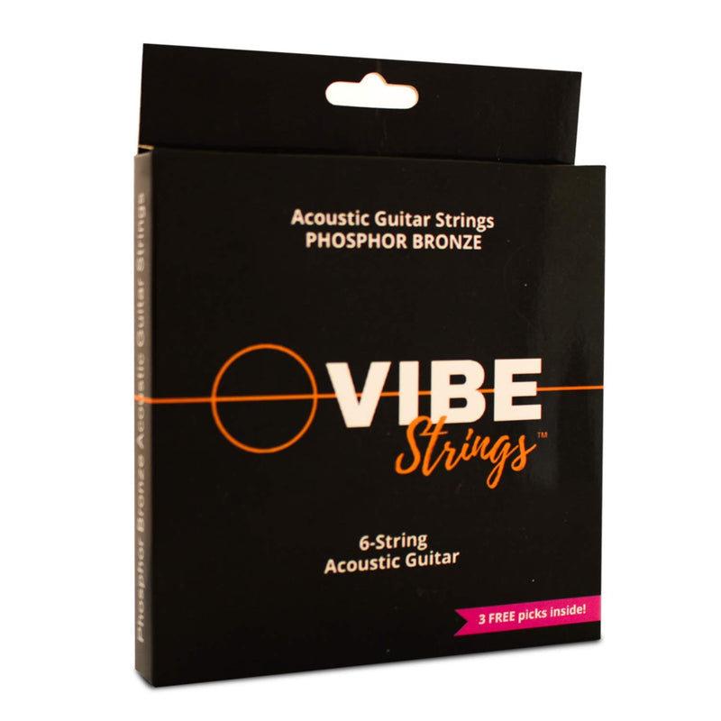 VIBE Strings Phosphor Bronze Acoustic Guitar Strings, Heavy (.013-.058), 1 Set PhosphorBronze - Heavy (013-058) - 1 Set