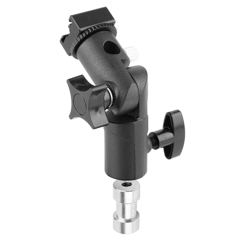 Updated Anwenk Flash Bracket Mount Flash Stand Light Stand Bracket Mount with Umbrella Holder Mount Swivel, Compatible with Canon Nikon Pentax Olympus Camera Flashes Speedlite Studio LED Light -1Pack New Flash Bracket 1Pack