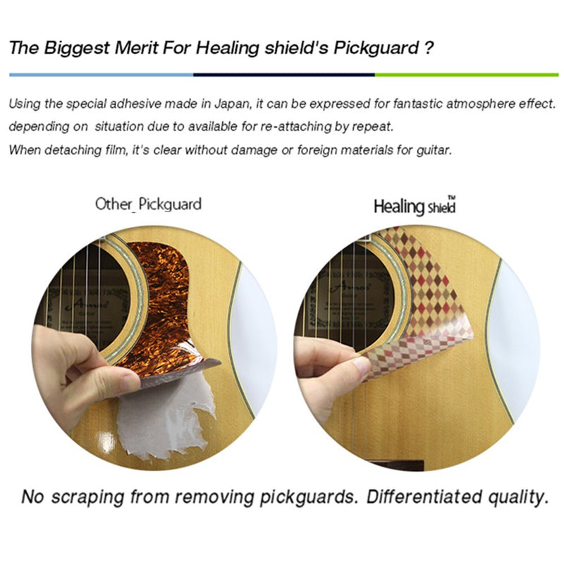 Healingshield Premium Acoustic Guitar Pickguard Style Type Clear Glossy