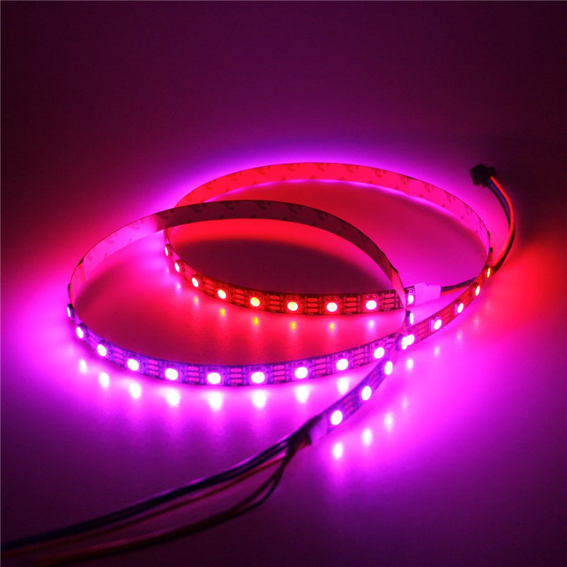 [AUSTRALIA] - ALITOVE 3.2ft 60 Pixels WS2812B Individual Addressable RGB LED Strip Light Programmable WS2811 IC Built-in 5050 LED Rope Lamp DC5V Black PCB Non-Waterproof Compatible with Arduino, Raspberry Pi 1M (1x 1M) 