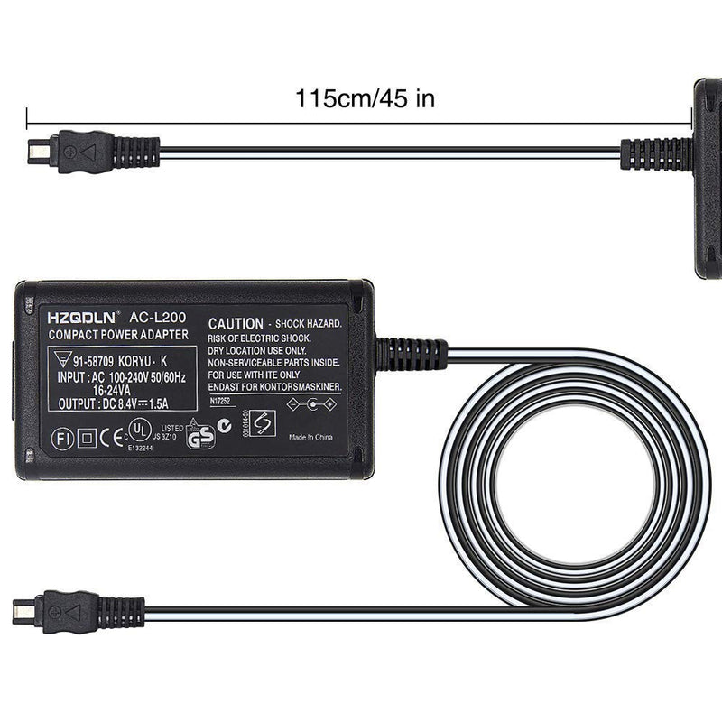 AC Power Adapter Charger and US Cable Compatible Sony Handycam FDR-AX100 FDR-AXP55 FDR-AX53 FDR-AX40 FDR-AX33 FDR-AX30 HDR-XR150 Digital Camcorder