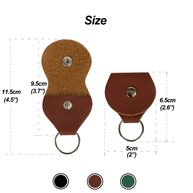 Guitar Pick Holder Case Keychain,3 Pack Aldi Quarter Coin Leather Bag[No Picks] No Picks