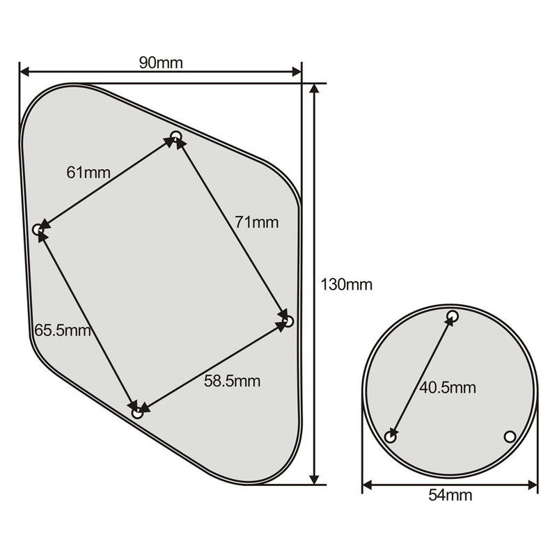 IKN Set of LP Pickguard/Control Cavity Cover/Selector Switch Backplate/Toggle Switch Ring/Chrome Bracket/Mounting Screws for Epiphone Les Paul Standard Guitar, 4Ply White Pearl