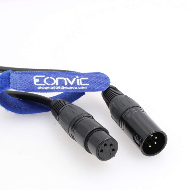 Eonvic 4-pin Male to Female 4Pin XLR Power Supply Cable for DSLR Camera 1M