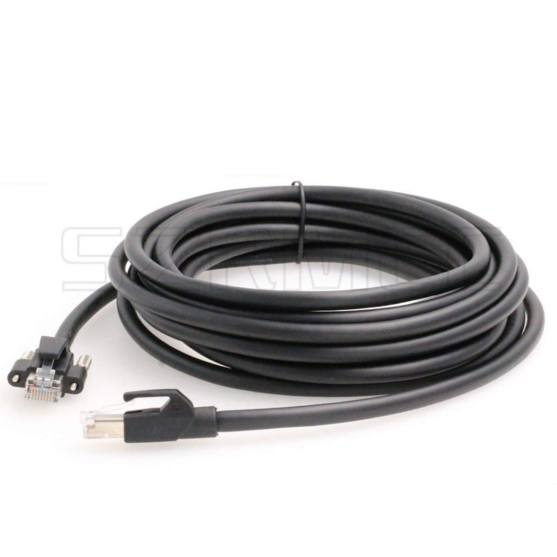 [AUSTRALIA] - SZRMCC High Flexible Shielded Locking RJ45 to RJ45 Gigabit Network Cable for Basler AVT Hikvision Cognex CCD Industrial Camera (5m) 5m 