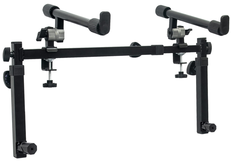 Liquid Stands 2 Tier Keyboard Stand Attachment - Adjustable Electric Digital Piano Stand for 54 - 88 Key Music Keyboards & Synths - Double Stand Extender for Square Tube Z Style Stands