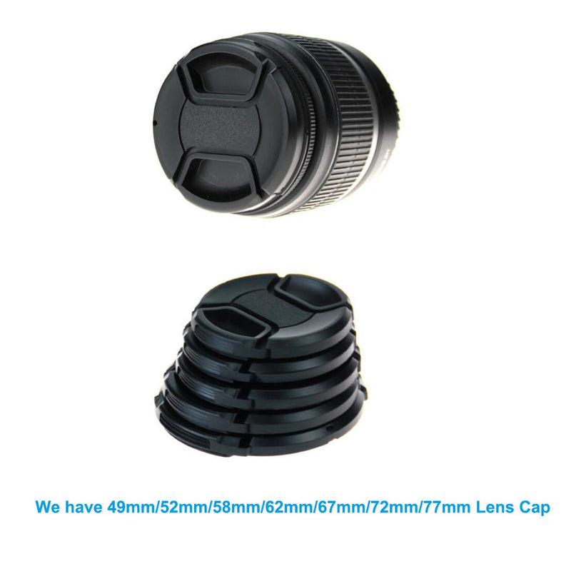 (2 Pcs Bundle) Snap-On Lens Cap, LXH 2 Center Pinch Lens Cap (67mm) and 2 Lens Cap Keeper Holder for Canon, Nikon, Sony and Any Other DSLR Camera, Universal Design 67 MM