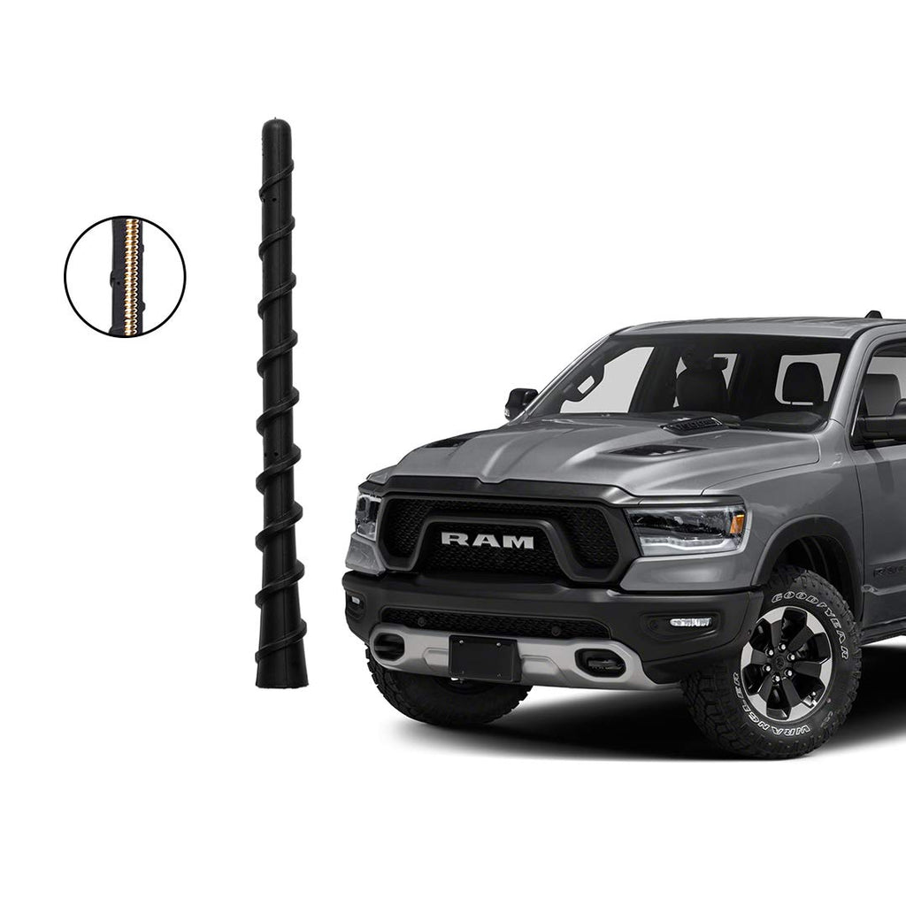 7 inch Flexible Rubber Short Antenna Compatible with Dodge RAM 1500 2500 3500 Pickup Trucks 2009-2023 Custom Radio AM FM Antenna Mast