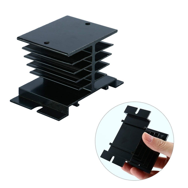 YaeCCC 3pcs Solid State Controller Heat Sink Aluminum Heat Sink Temperature Controller Heat Sink Solid State Controller Radiator Module Black for SSR-10A,25A,40A