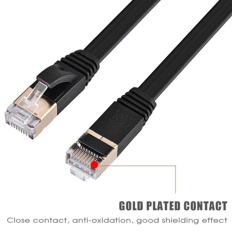 FOSA CAT 7 Ethernet Cable, Retractable CAT7 RJ45 600MHz Patch Shielded LAN Network Cable Flat Ethernet Cord