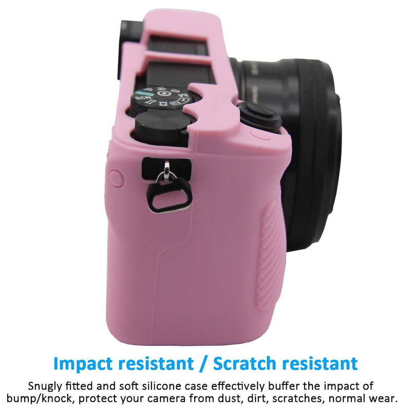 [AUSTRALIA] - Easy Hood Case for Sony Alpha A6100 A6300 A6400 ILCE-6100 ILCE-6300 ILCE-6400 Digital Camera, Anti-Scratch Soft Silicone Housing Protective Cover Protector Skin (Pink) Pink 