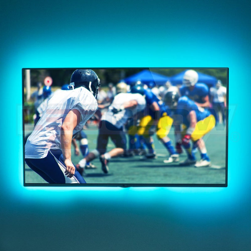 [AUSTRALIA] - LEDGlow 4pc Million Color LED Home Theater TV Accent Bias Lighting Kit - (2) 15" & (2) 9 " Multi-Color Light Tubes Mount Behind The Television - Includes Control Box & Remote 