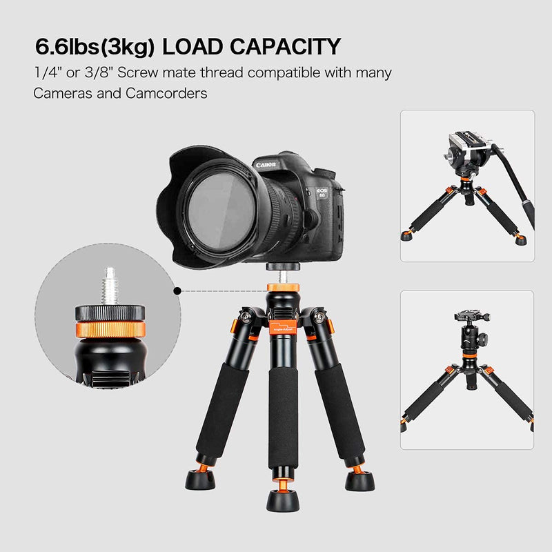 Koolehaoda A3 Mini Tripod with 1/4 and 3/8" Screw Mount, Universal Monopod Support Base Unipod Support Compatible with DSLR Cameras Video Micro Shooting