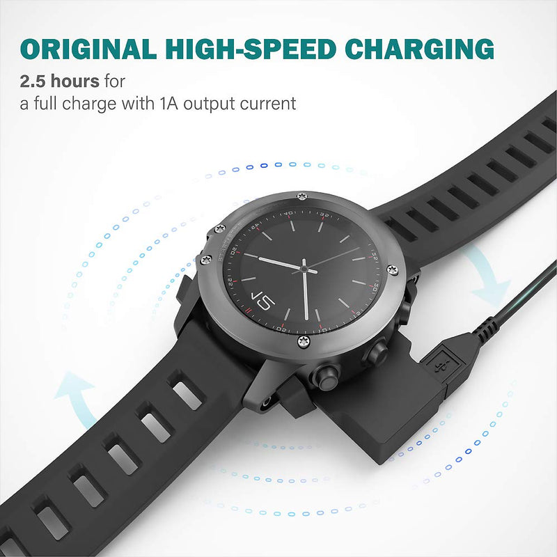 TUSITA Charger Compatible with Garmin Fenix 3, Fenix 3 Sapphire, Fenix 3 HR, Quatix 3, Tactix Bravo, D2 Bravo Smartwatch - USB Charging Cable Clip 3.3ft 100cm - Fitness Tracker Accessories