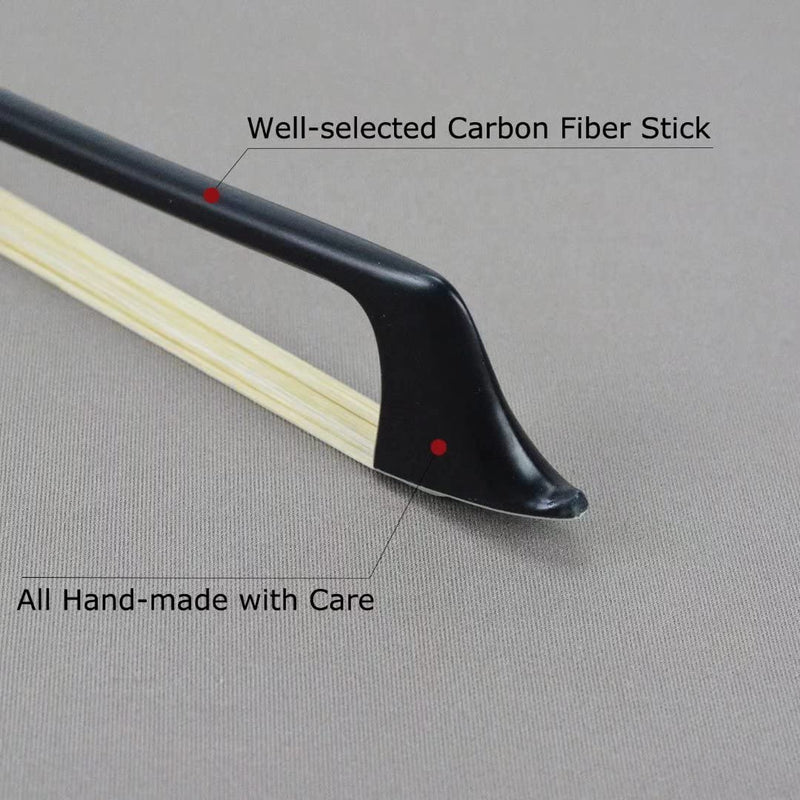 New Model! Advanced Carbon Fiber Cello Bow Unique Design with Crystal Vingobow 4/4 Natural Horse Hair Cello Bow