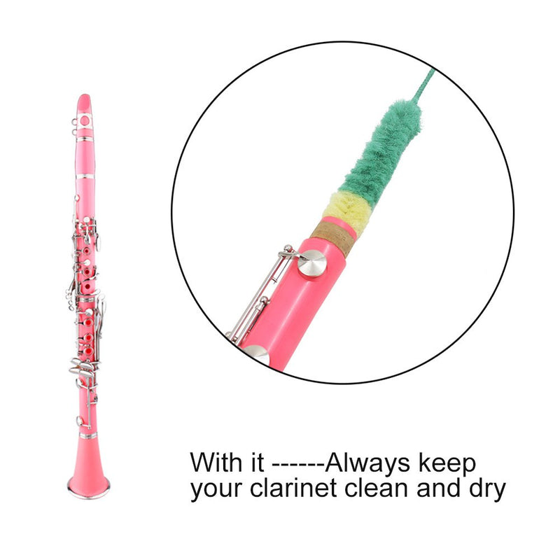 Alomejor Clarinet Cleaning Brush Tube Soft Cleaner Rod Brush Multicolor Cleaning Brush for Clarinet Wind Instruments