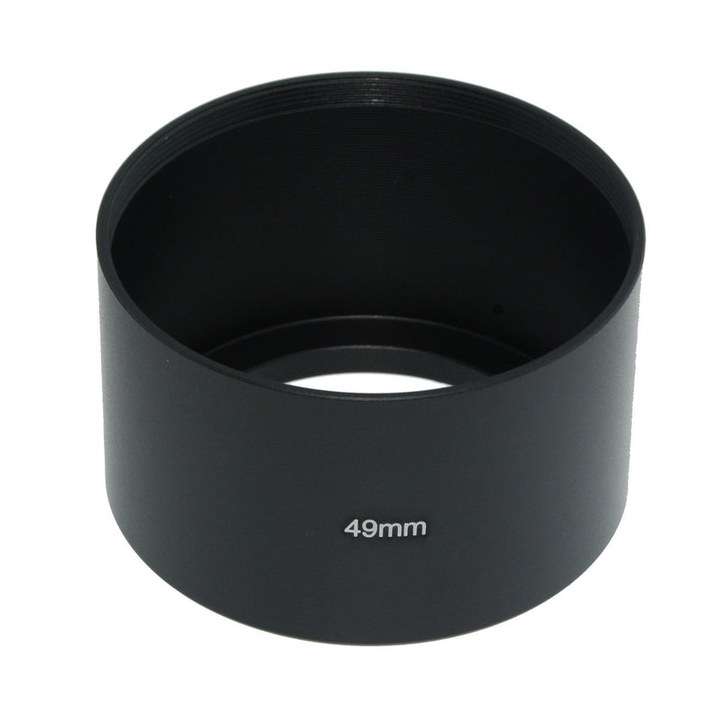 SIOTI Camera Long Focus Metal Lens Hood with Cleaning Cloth and Lens Cap Compatible with Leica/Fuji/Nikon/Canon/Samsung Standard Thread Lens 49mm