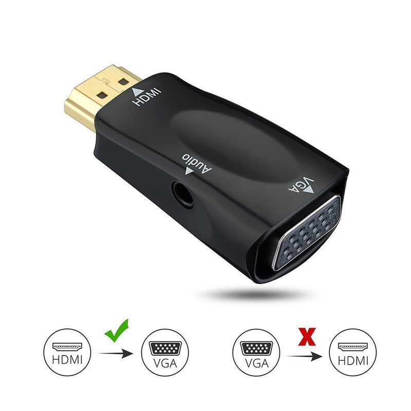 Master Cables Gold-Plated HDMI Male to VGA Female Video Converter Adapter with 3.5 mm Audio Cable for PC, TV, Laptops, and Other HDMI Devices Branded