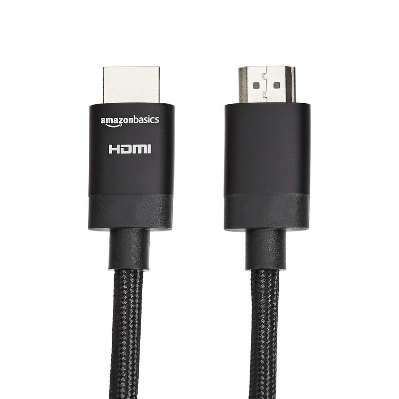 Amazon Basics Premium-Certified Braided HDMI Cable - Supports Ethernet, 3D, 4K HDR and ARC (4K@60Hz, 18Gbps) - 15 Foot