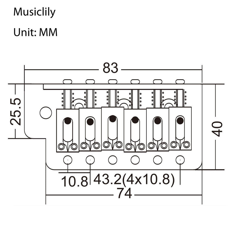 Musiclily Pro 54mm Guitar Strat Tremolo Bridge Assembly Set for Fender American Standard Modern Stratocaster Guitar Replacement, Gold