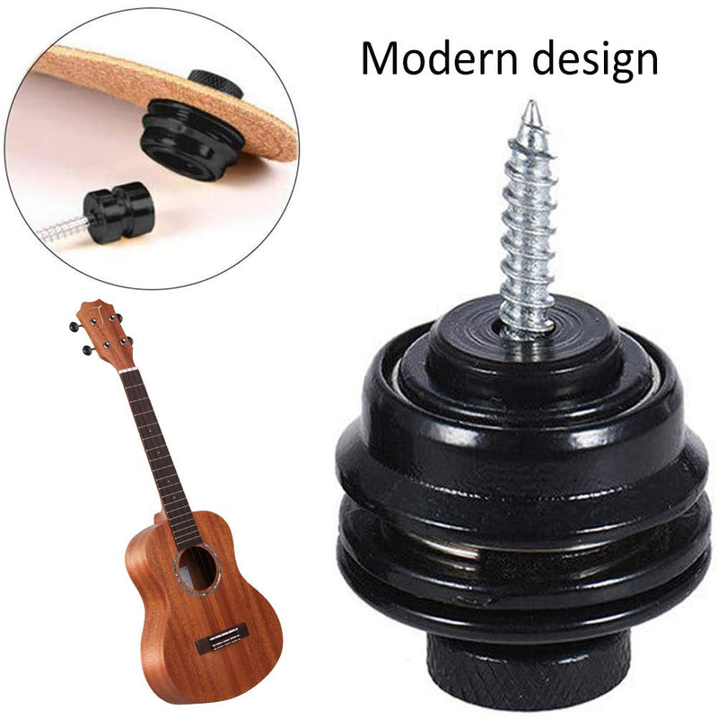 4 Pcs Guitar Strap Buttons, Guitar Belts Buckle Button Thread For Acoustic Electric Bass Guitar Strap Parts Accessories, Black