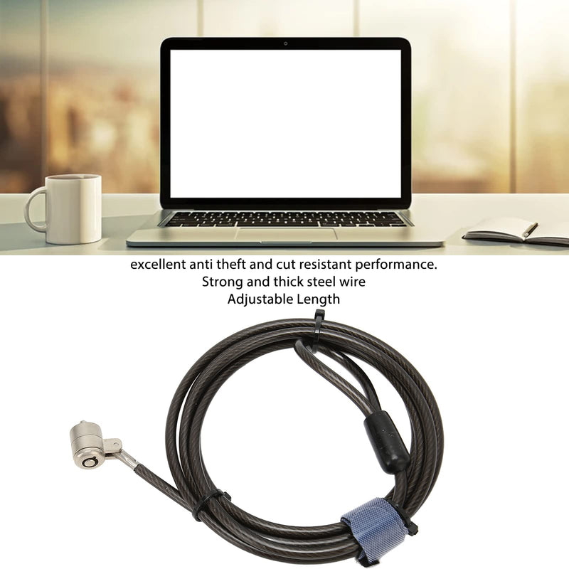 Notebook Lock and Security Cable 2 Keys, Cable Lock for Laptops, Adjust Length Flexibility Hardware Security Cable Lock Anti Theft for 6x2.5mm Nano Lock Holes